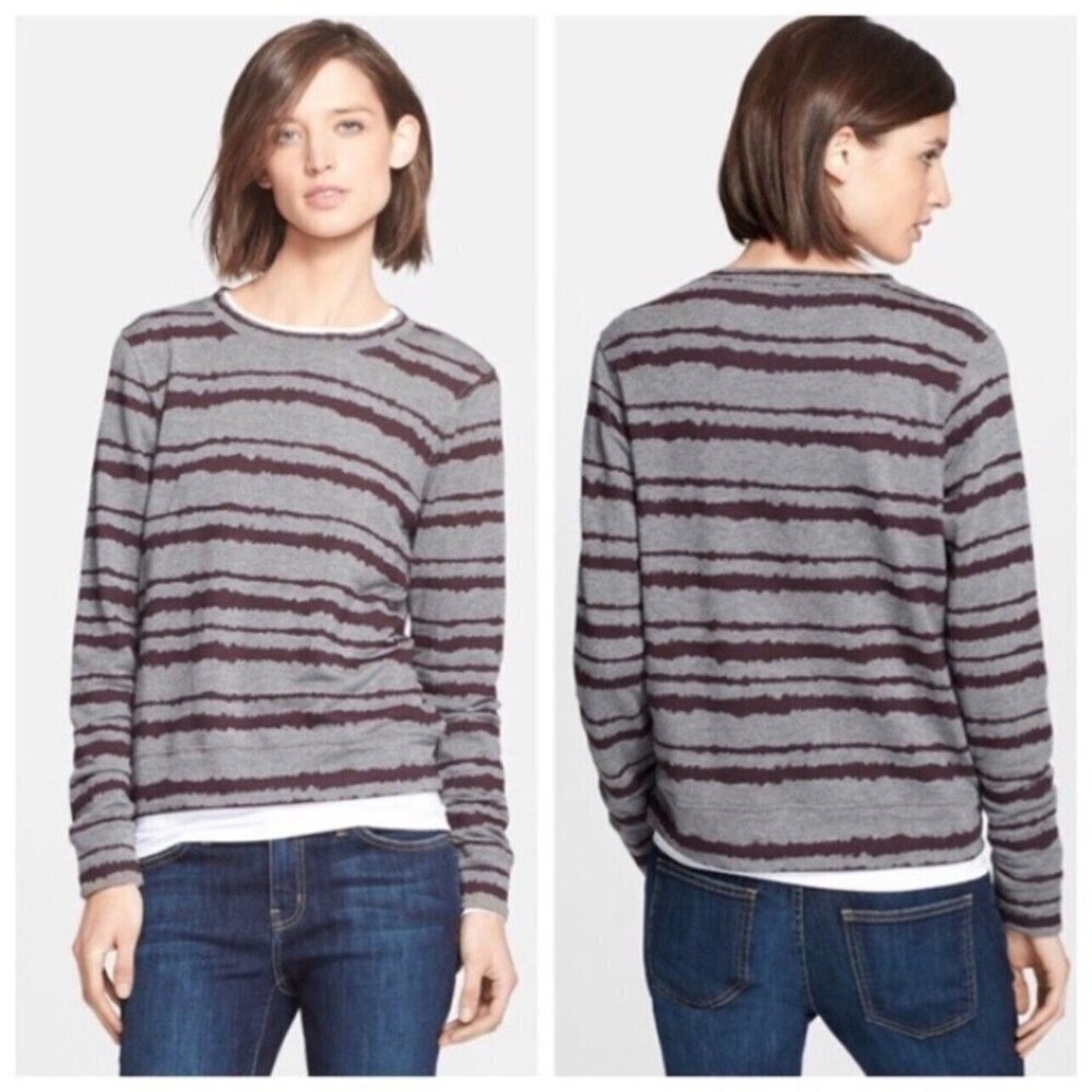 A.L.C. Conlo Striped Gray Brown Sweatshirt Womens Medium